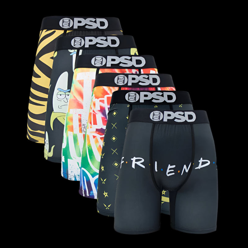 6-Pack PSD Men's Boxer Briefs – Breathable, Stylish, Everyday Comfort
