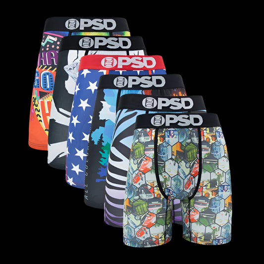 6-Pack PSD Men's Boxer Briefs – Breathable, Stylish, Everyday Comfort