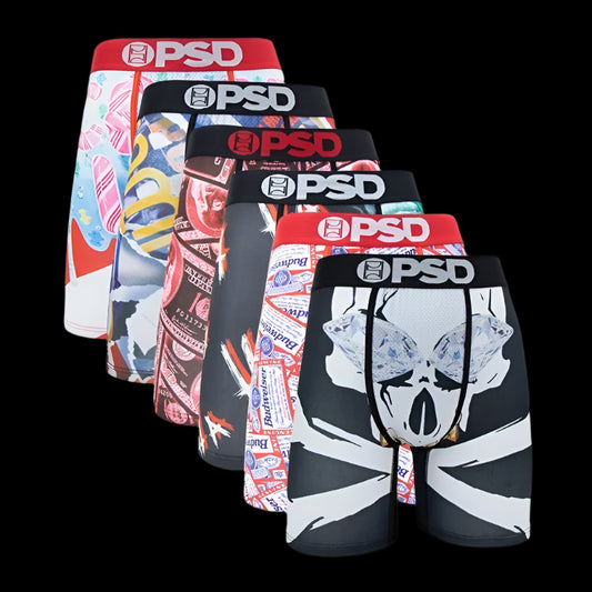 6-Pack PSD Men's Boxer Briefs – Breathable, Stylish, Everyday Comfort