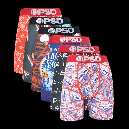 6-Pack PSD Men's Boxer Briefs – Breathable, Stylish, Everyday Comfort